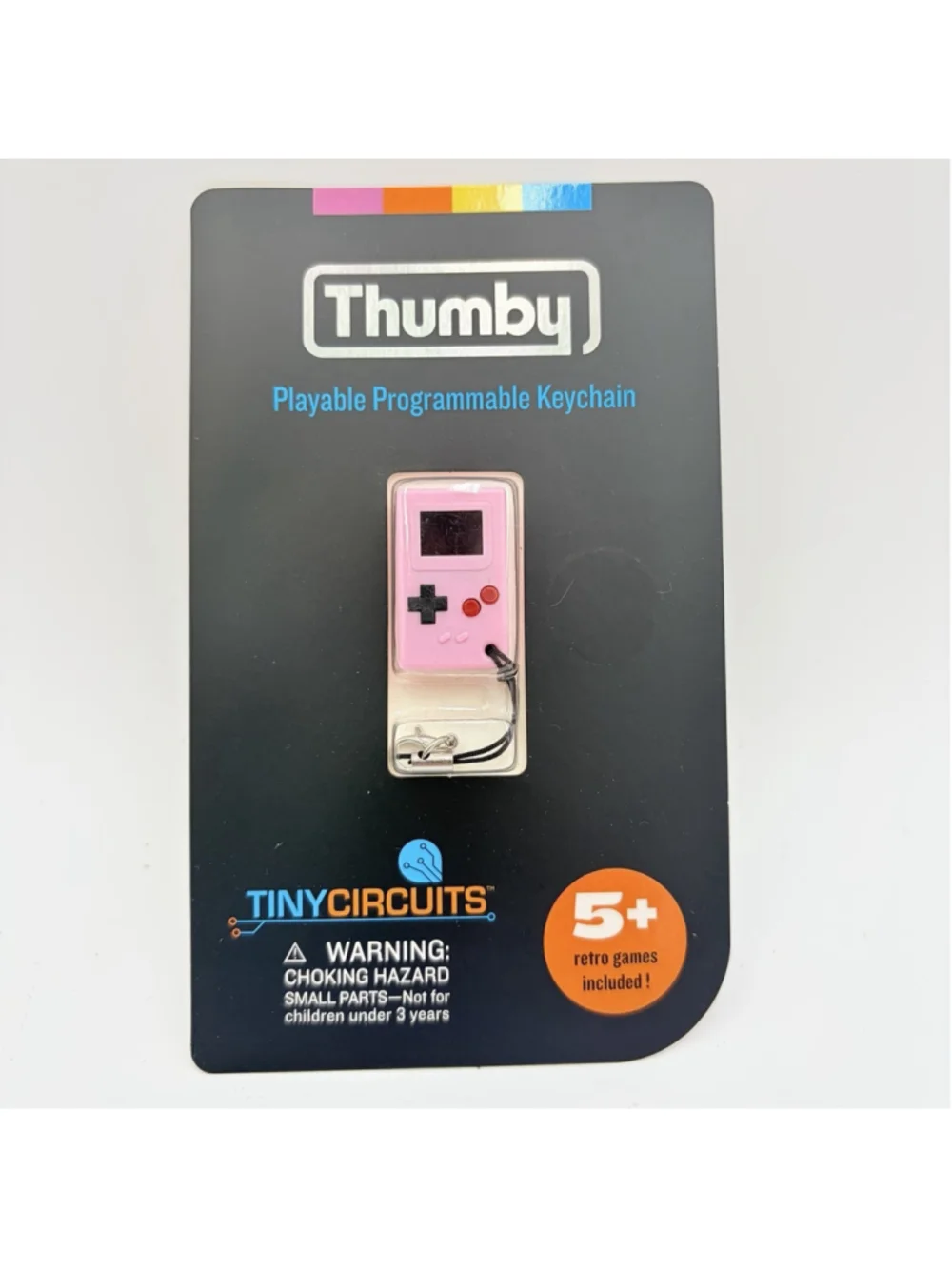 TinyCircuits THUMBY Pink Playable Programmable Keychain OLED Game Console NEW